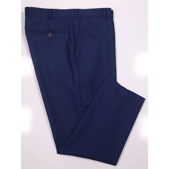 Suitsupply Brescia Royal Blue Flat Front Wool Dress Pants Trousers 36x27 - Picture 1 of 7